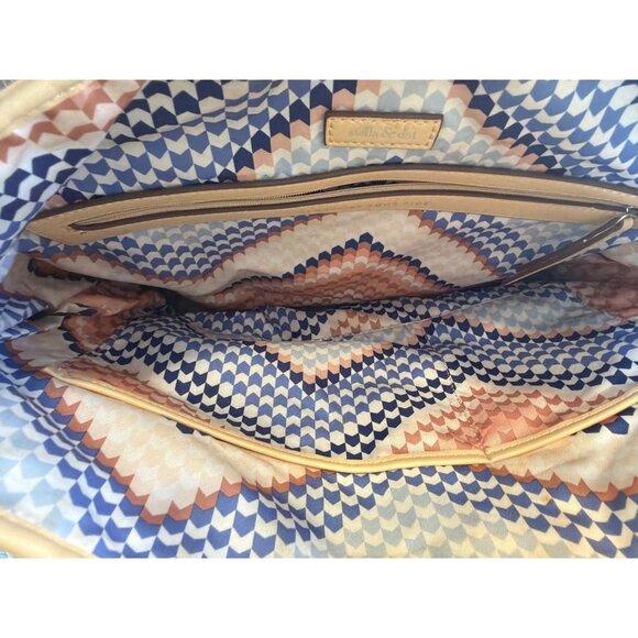 Stella & Dot Crosby - Neutral Woven Chevron Hobo Bag Shoulder Bag With Adjustabl - Picture 3 of 4